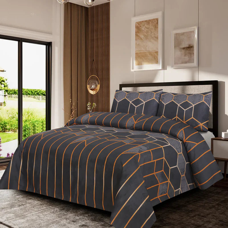 PRINTED PURE COTTON BEDSHEET ASH-40105