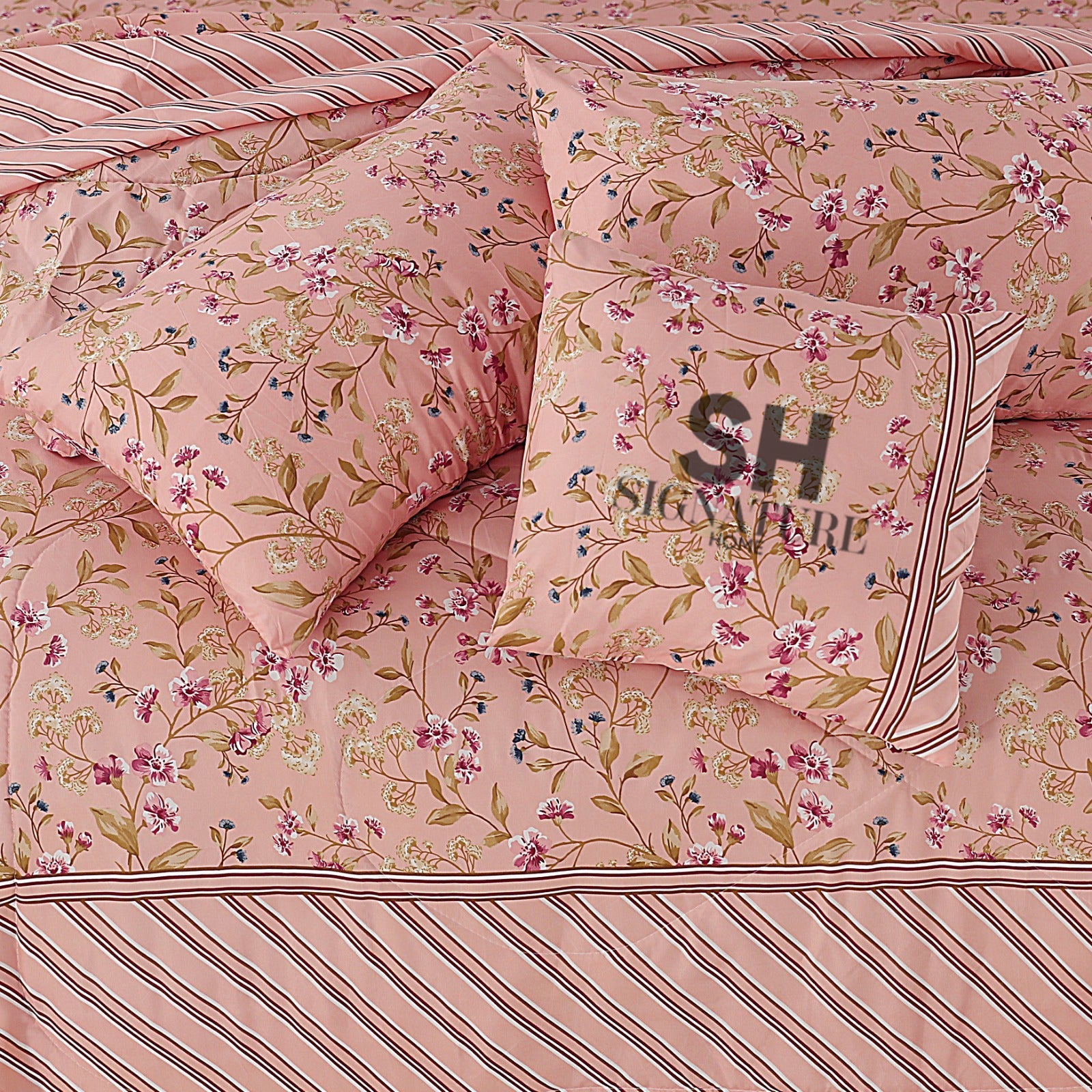 PINK LINEP PURE COTTON COMFORTER SET-7PCS