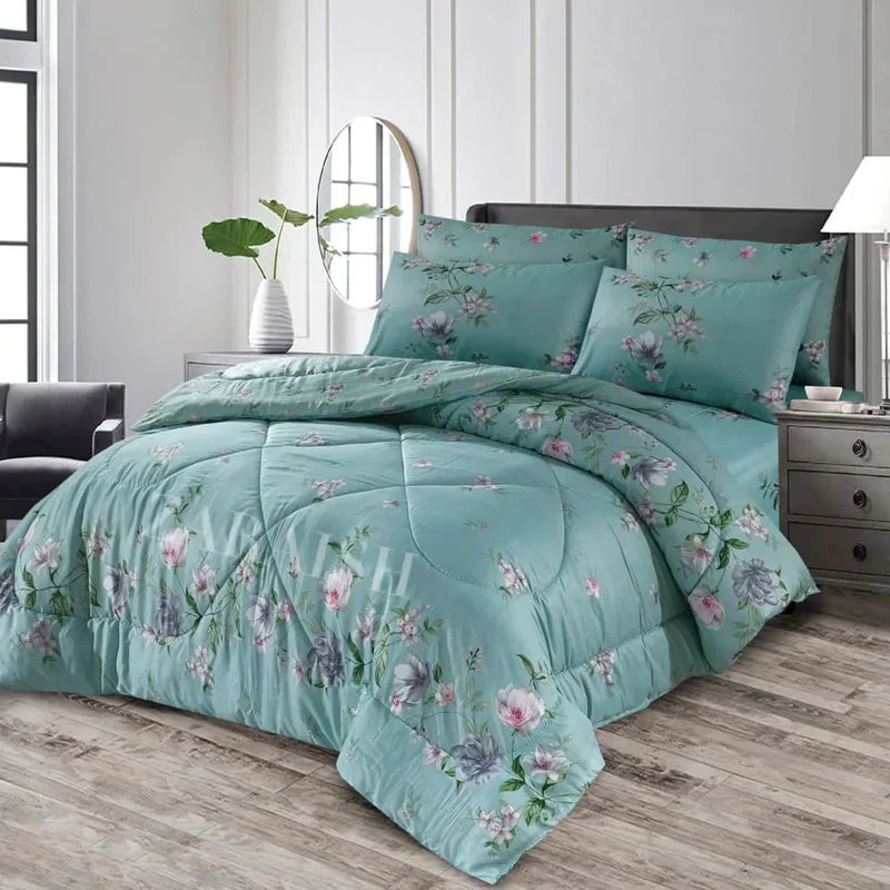 SIGNATURE S.G WHITE COTTON COMFORTER SET-7PCS