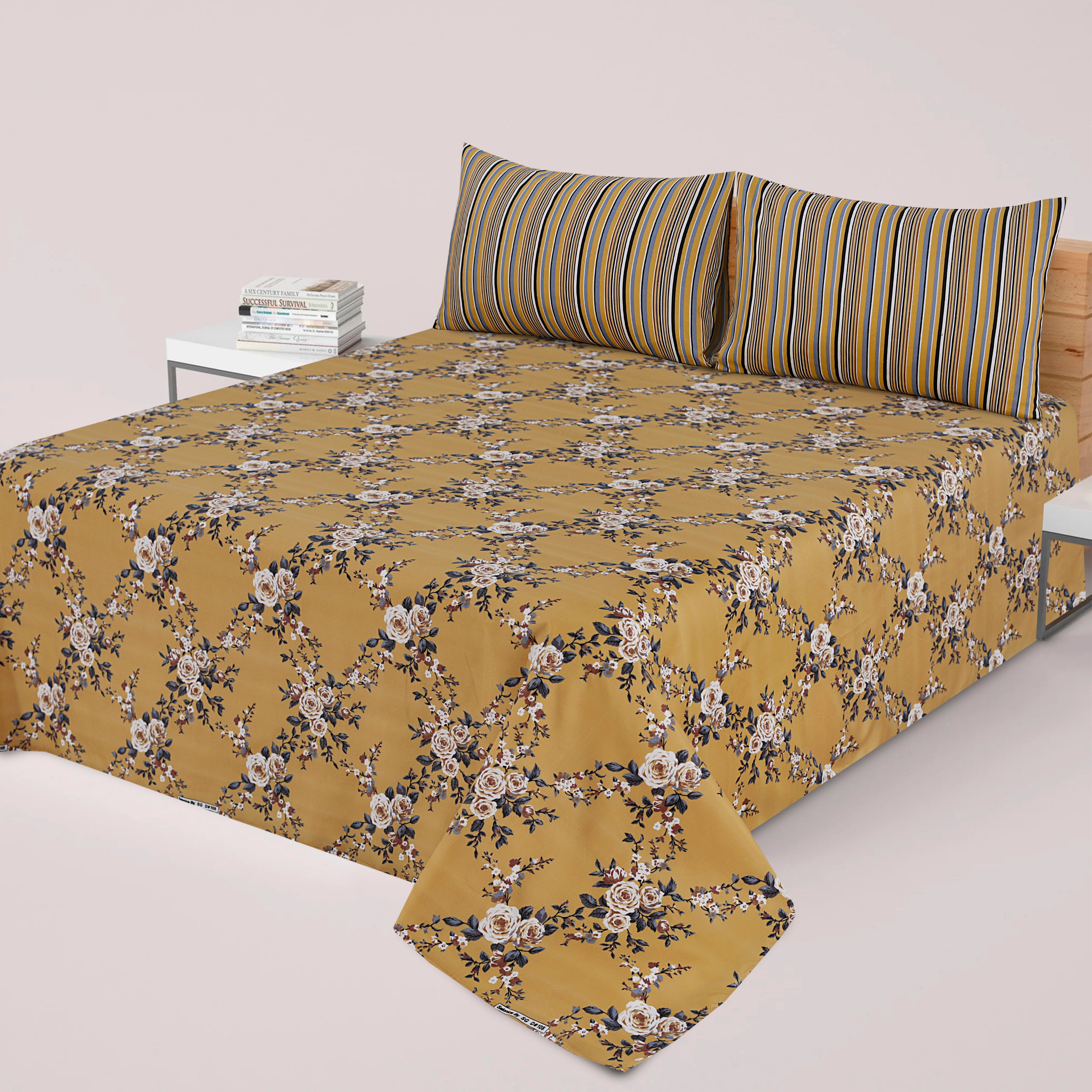 SIKNON PRINTED PURE COTTON BEDSHEET ASH-4006
