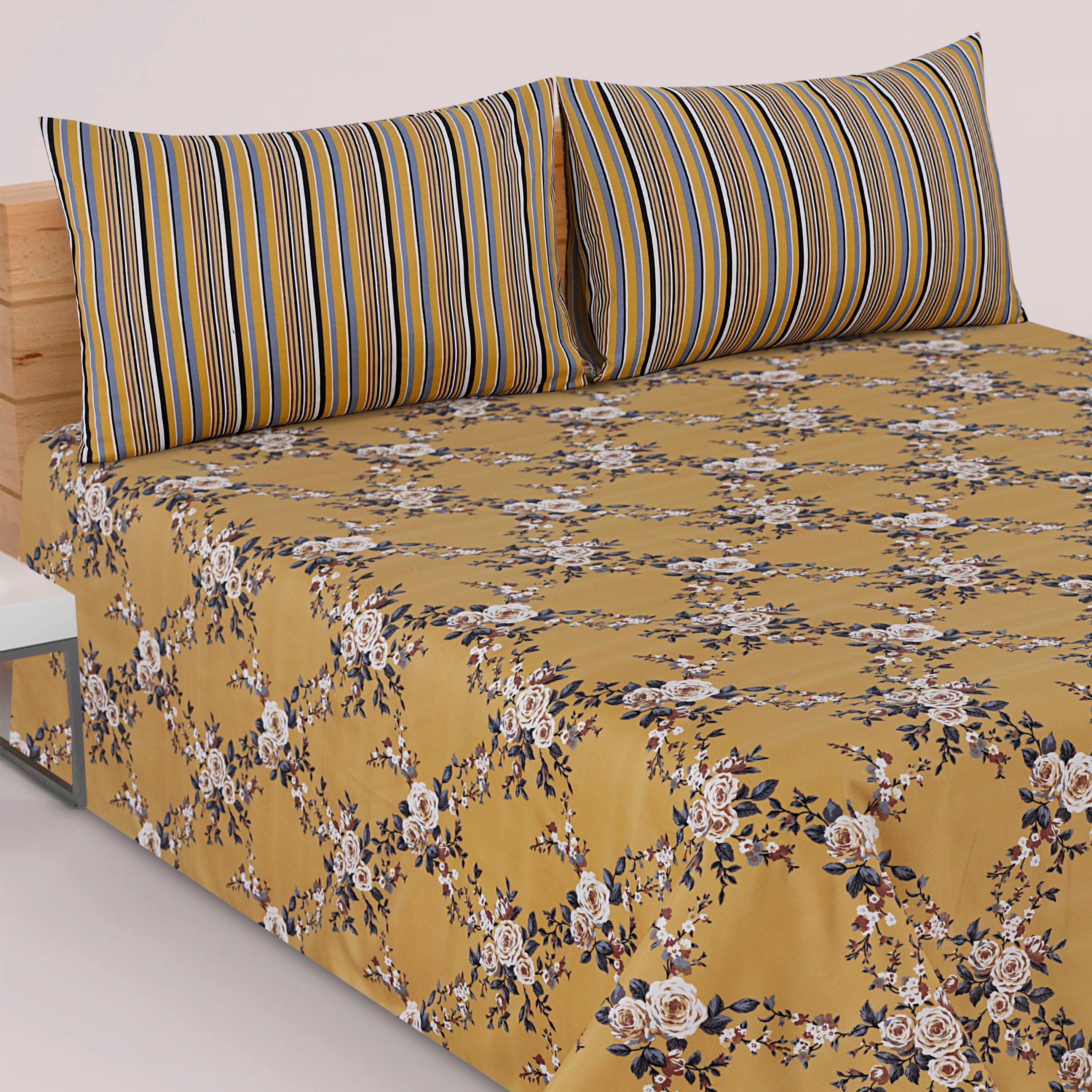 SIKNON PRINTED PURE COTTON BEDSHEET ASH-4006