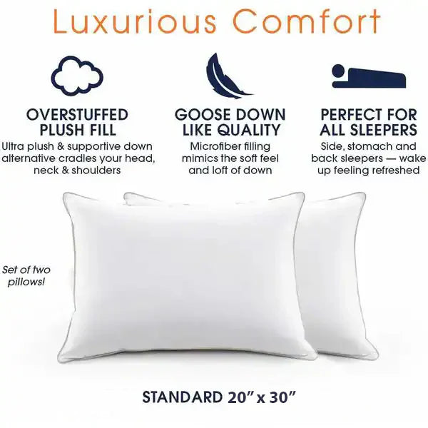 LUXURY SLEEPING PILLOW PEACEFUL NIGHT SET OF 2