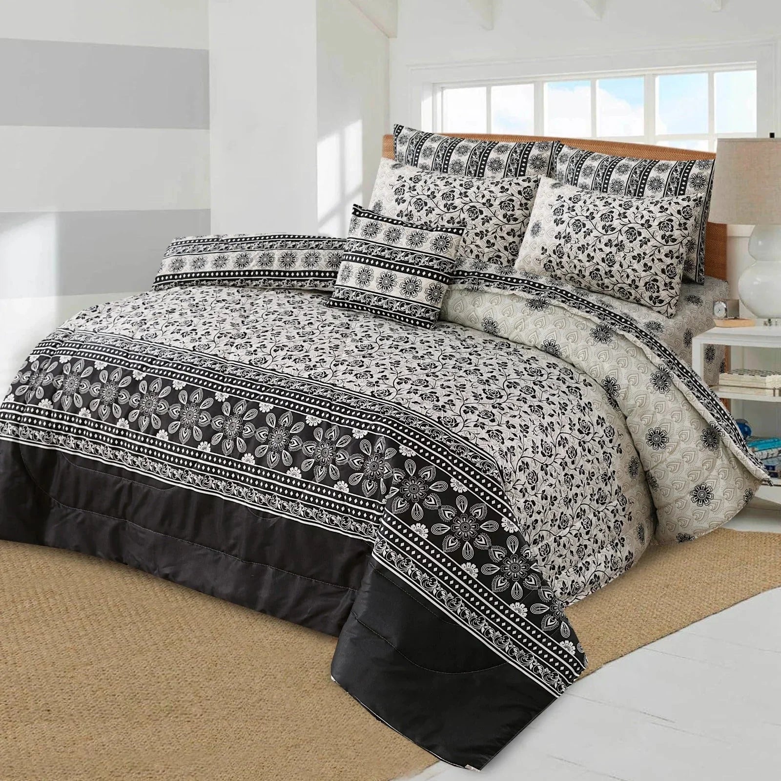 SIGNATURE JHUMKA COTTON COMFORTER SET-7PCS