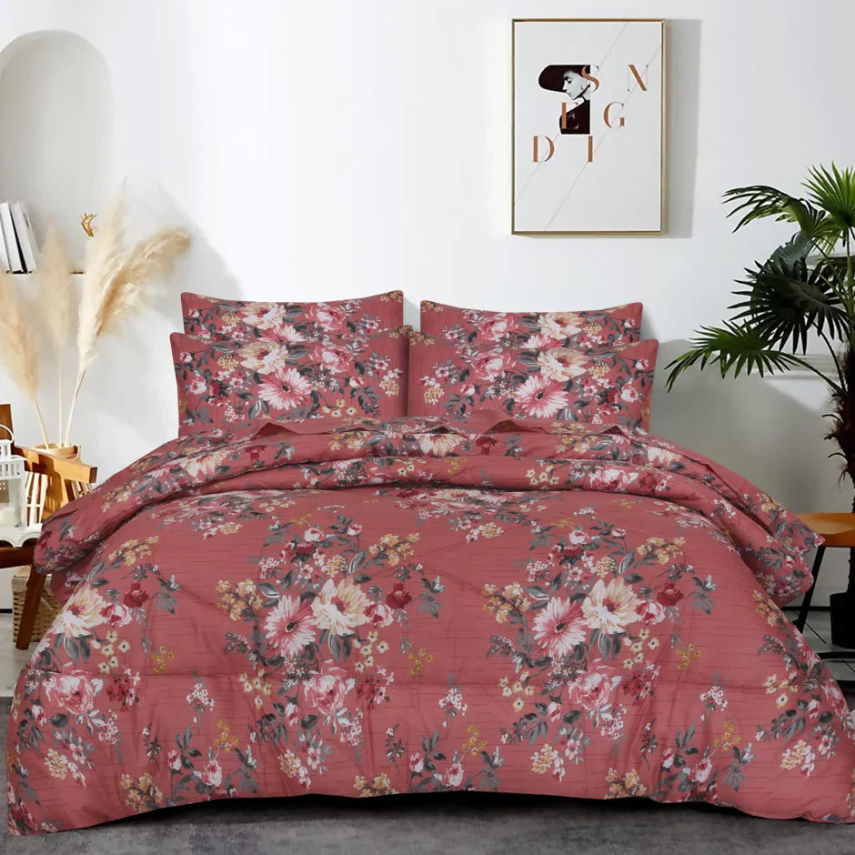 Pinkion Double Bed 6 pc Winter Razai Set (Heavy Filling) DZ-36