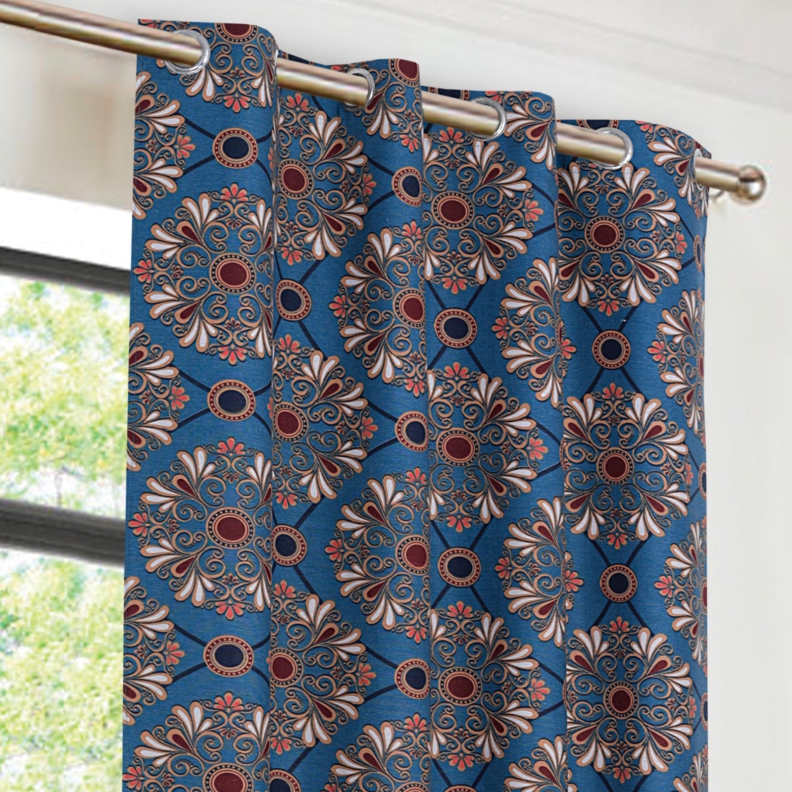 EXPORT COTTON DUCK PRINTED CURTAINS ECDPC-097 (Pair Of 2)