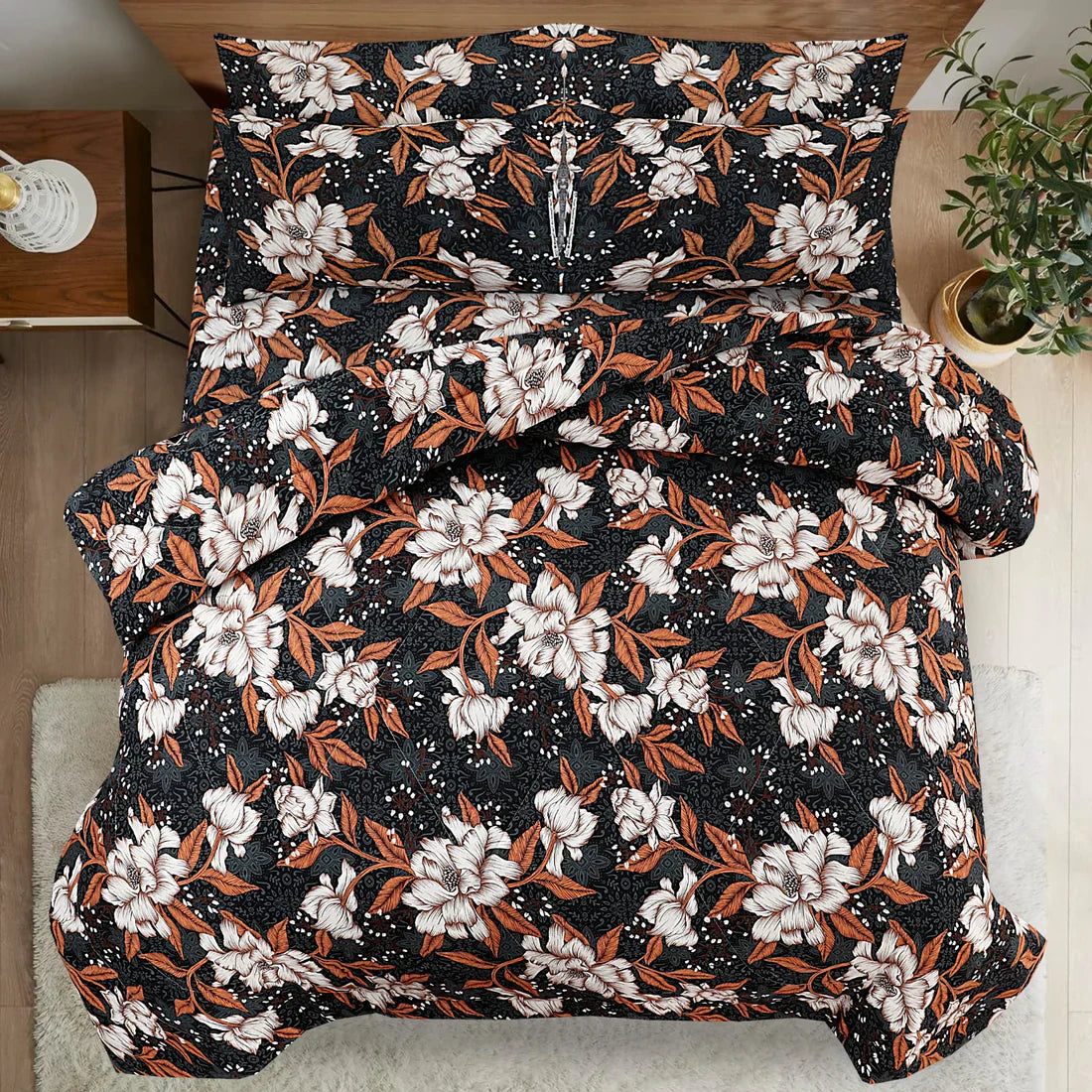FLORAL ASH-1011  COTTON COMFORTER SET-7PCS