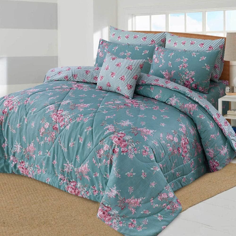 WAVY ASH-1011  COTTON COMFORTER SET-7PCS
