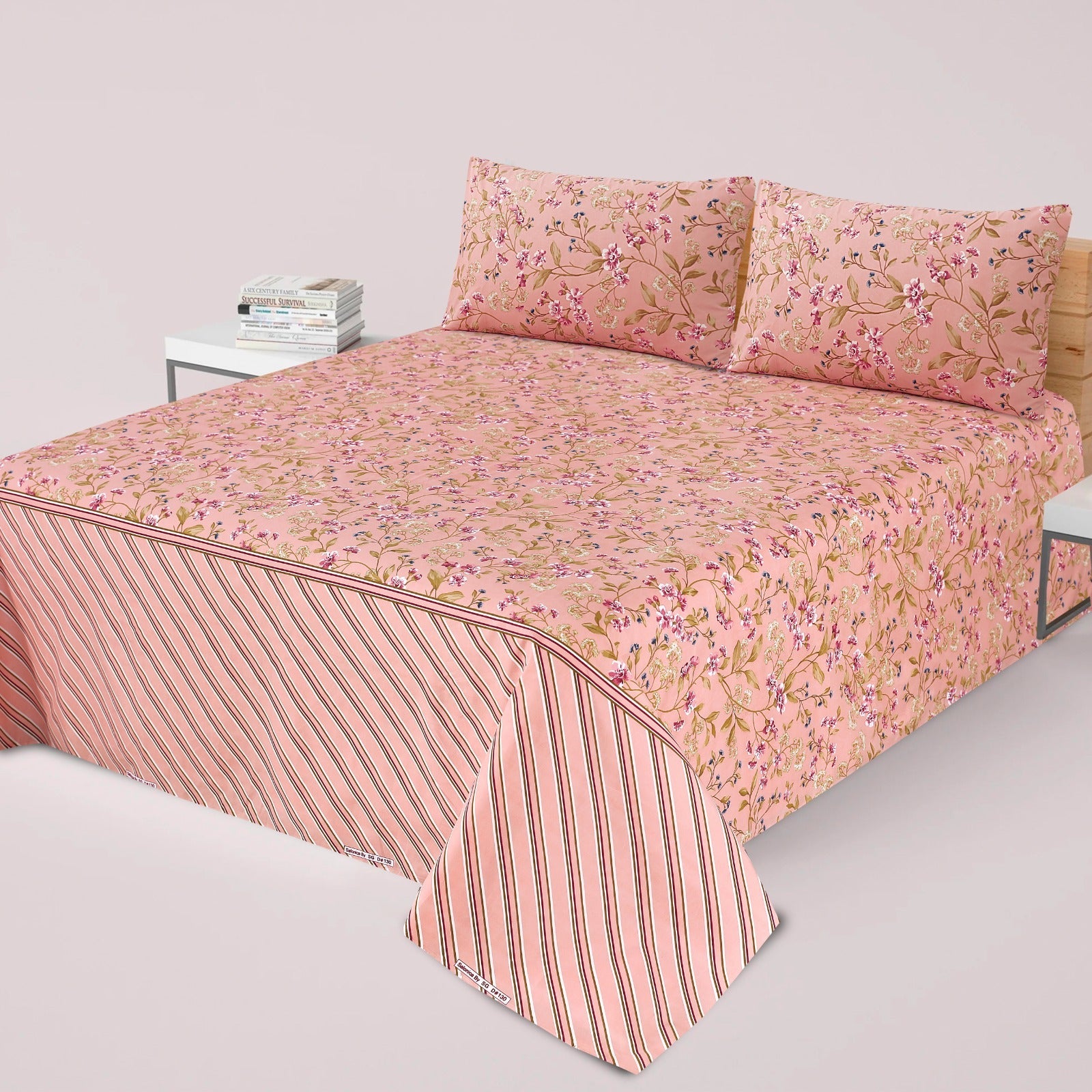 PRINTED PURE COTTON BEDSHEET ASH-40104