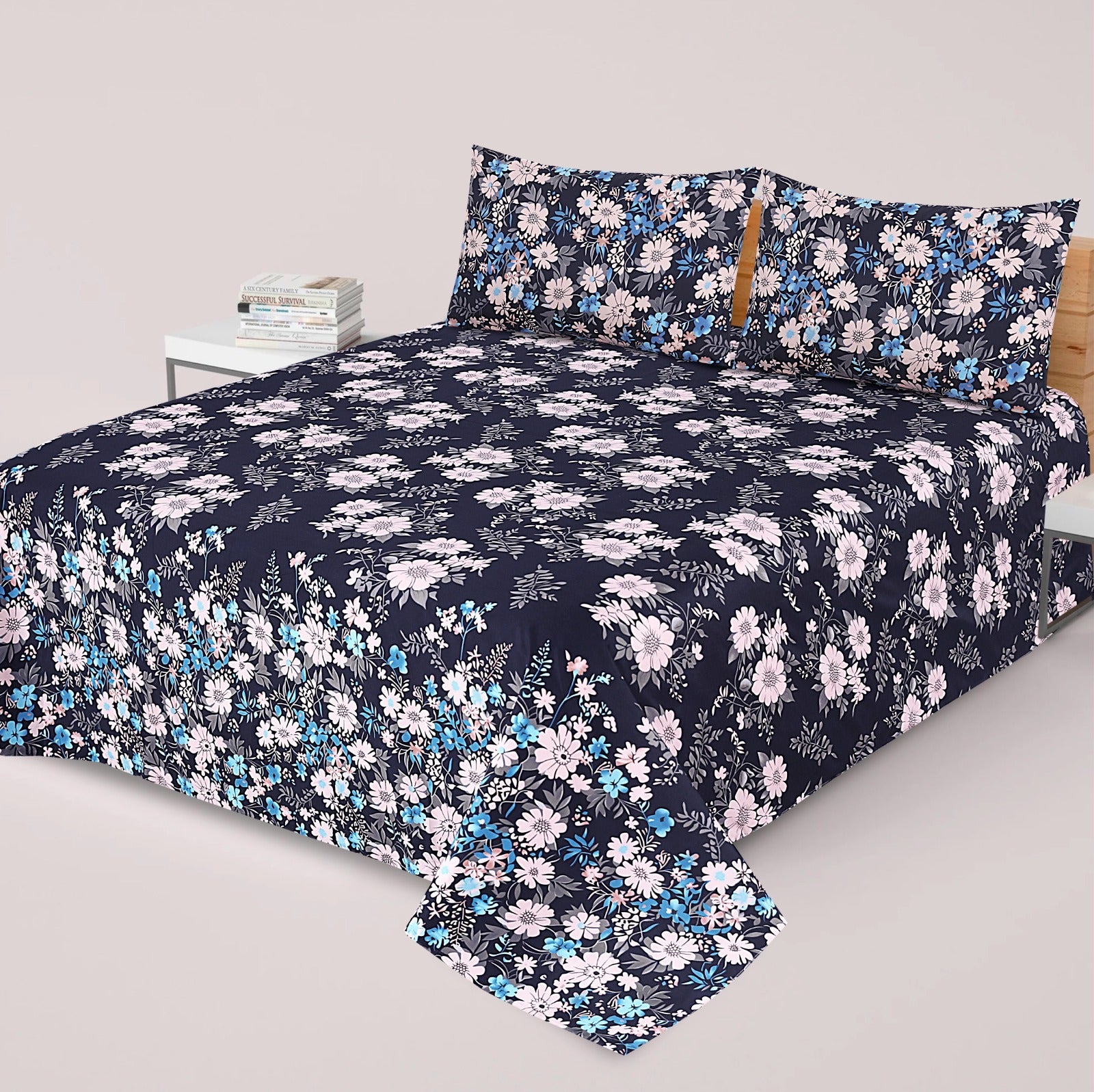 CLASSIC RED PRINTED PURE COTTON BEDSHEET ASH-4007