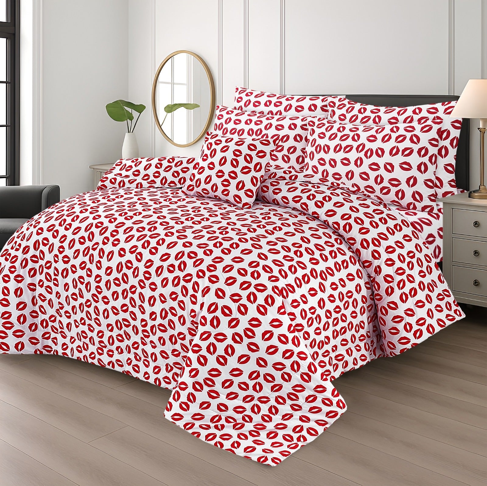 SIGNATURE LIPS COTTON COMFORTER SET-7PCS