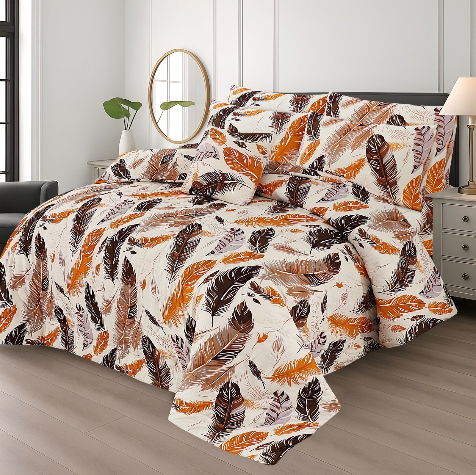 GRAY ARCTIC ASH-1011  COTTON COMFORTER SET-7PCS