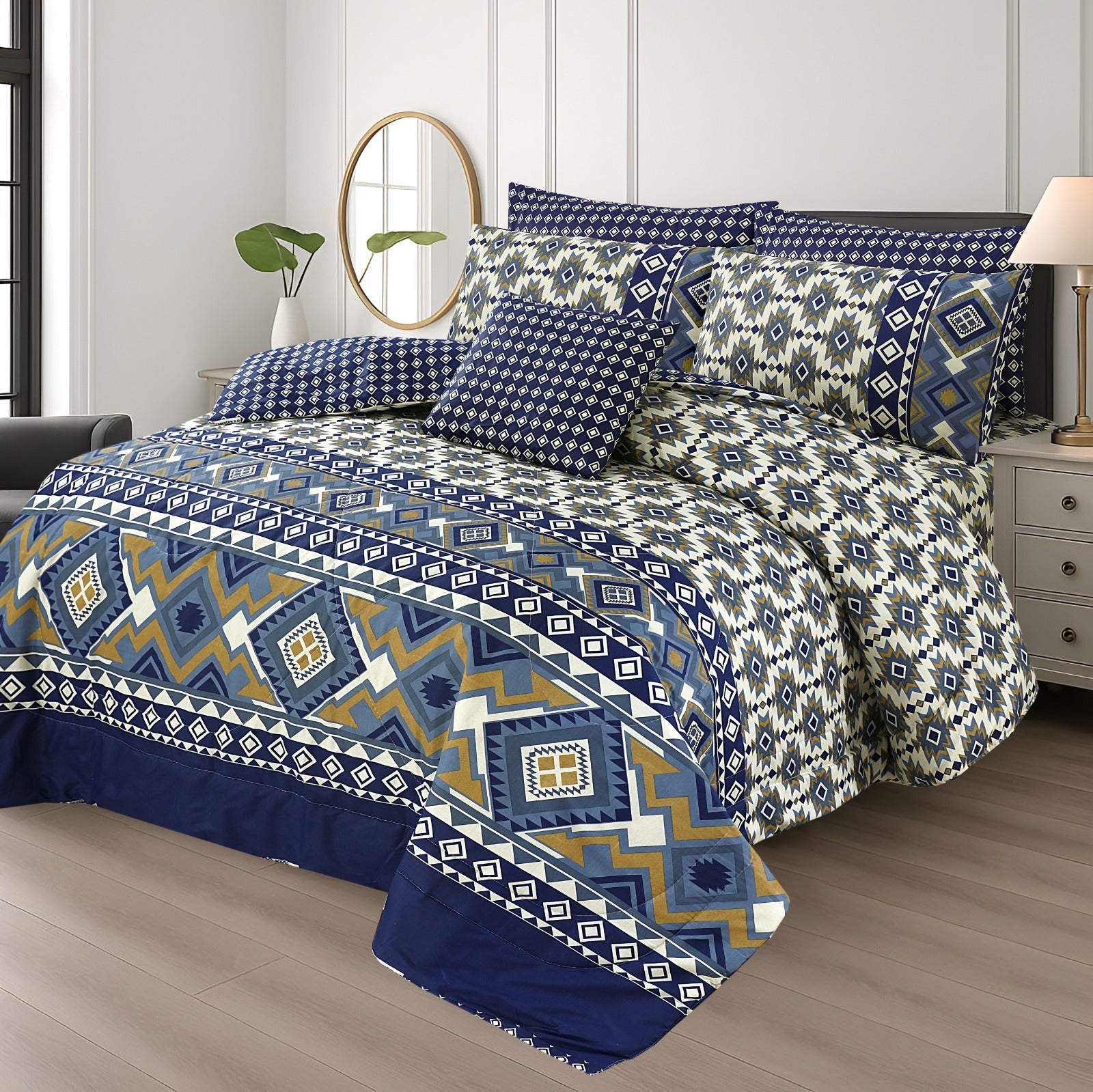 Double Bed 6 pc Winter Razai Set (Heavy Filling) DZ-20