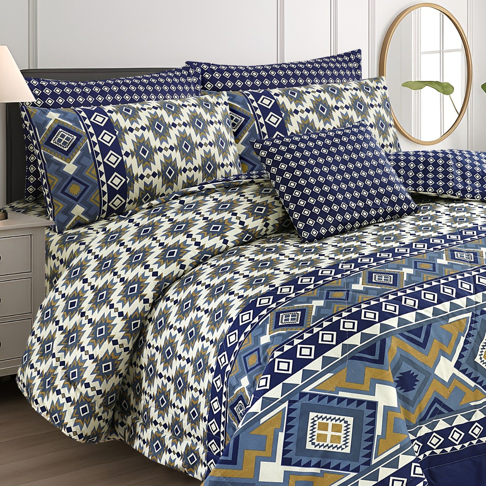 Double Bed 6 pc Winter Razai Set (Heavy Filling) DZ-20