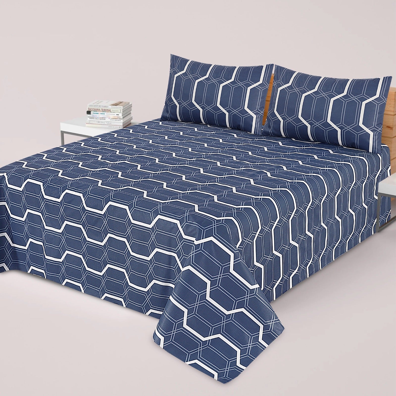 PRINTED PURE COTTON BEDSHEET ASH-40119